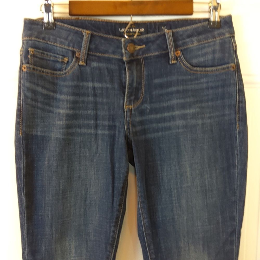 Lucky Brand Lolita skinny dark denim five pocket mildly distressed jeans
